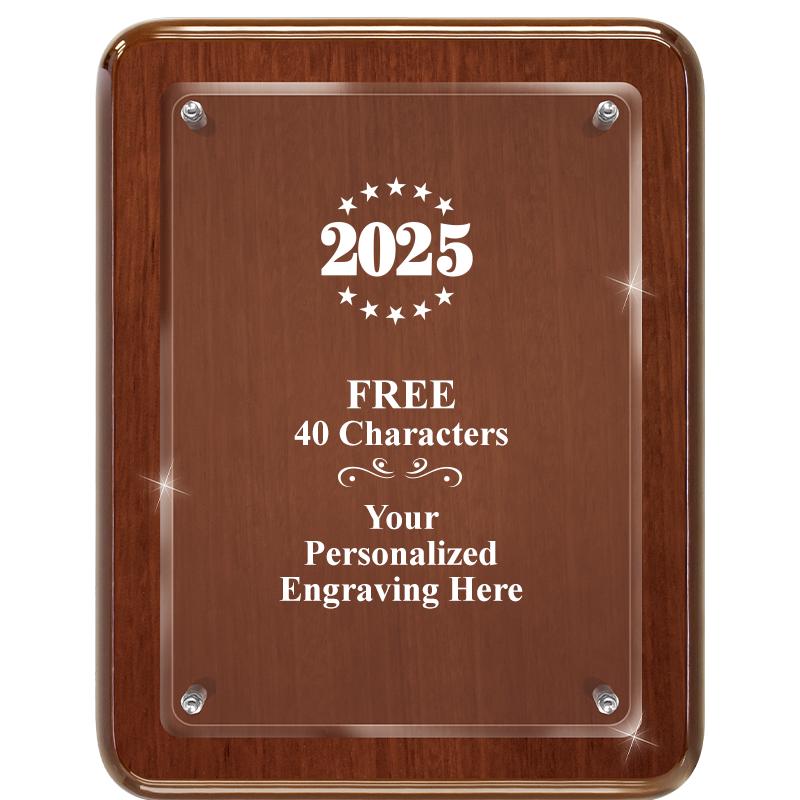 7X9 WALNUT FLOAT ACR PLQ