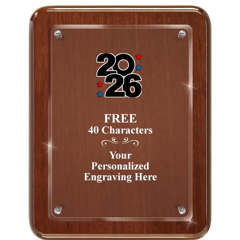 7X9 WALNUT FLOAT ACR PLQ