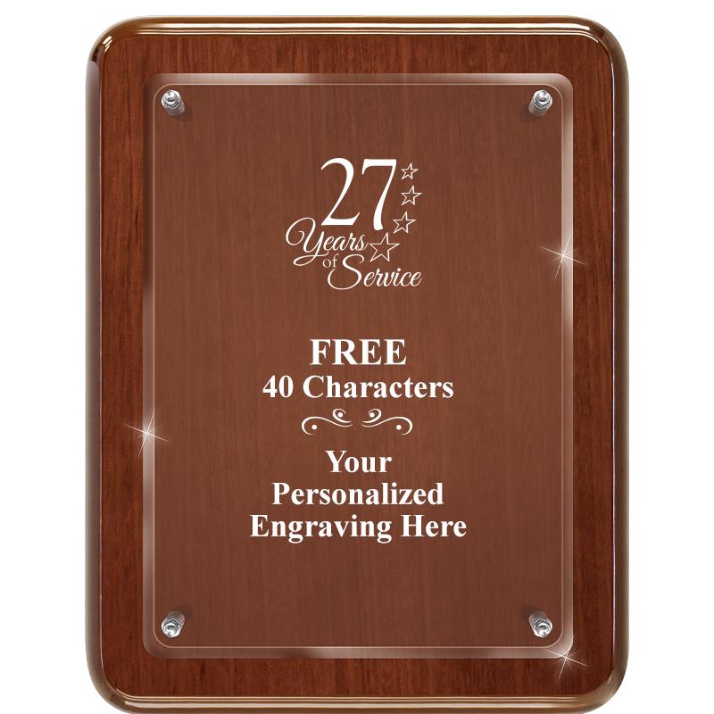 7X9 WALNUT FLOAT ACR PLQ