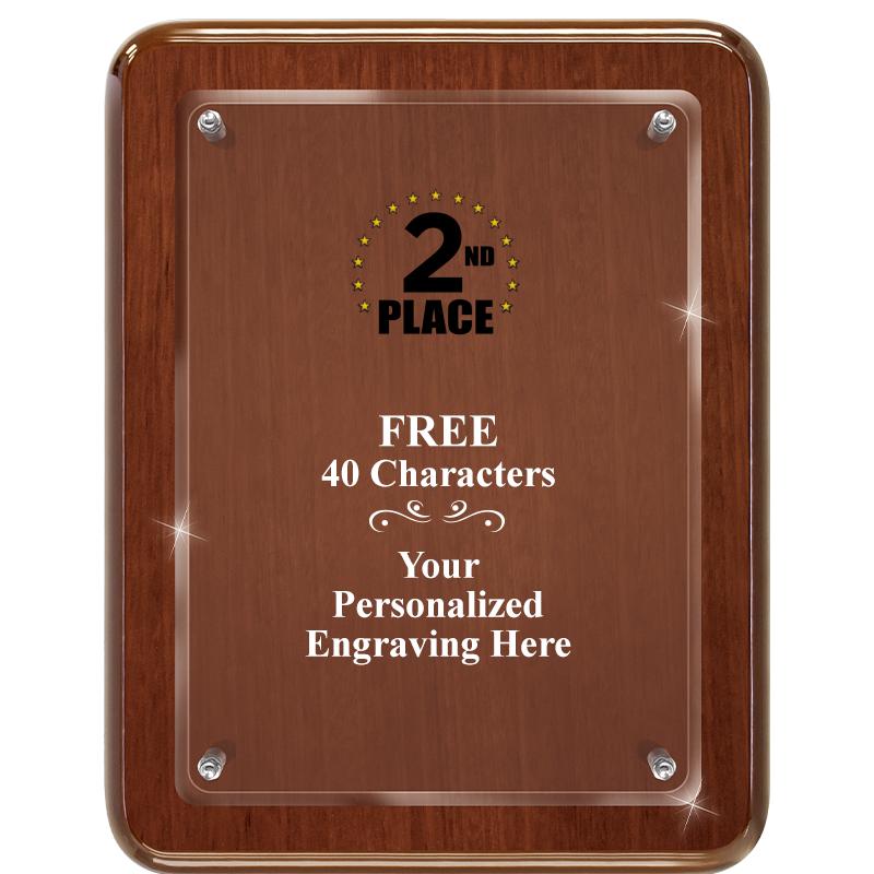 7X9 WALNUT FLOAT ACR PLQ