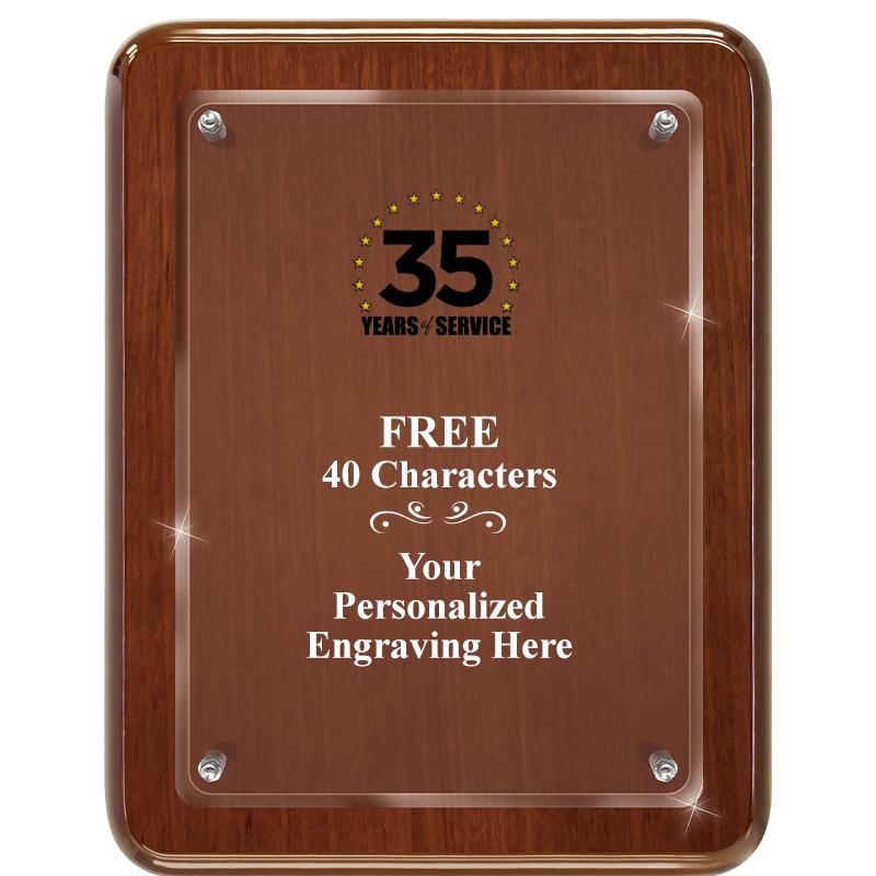 7X9 WALNUT FLOAT ACR PLQ