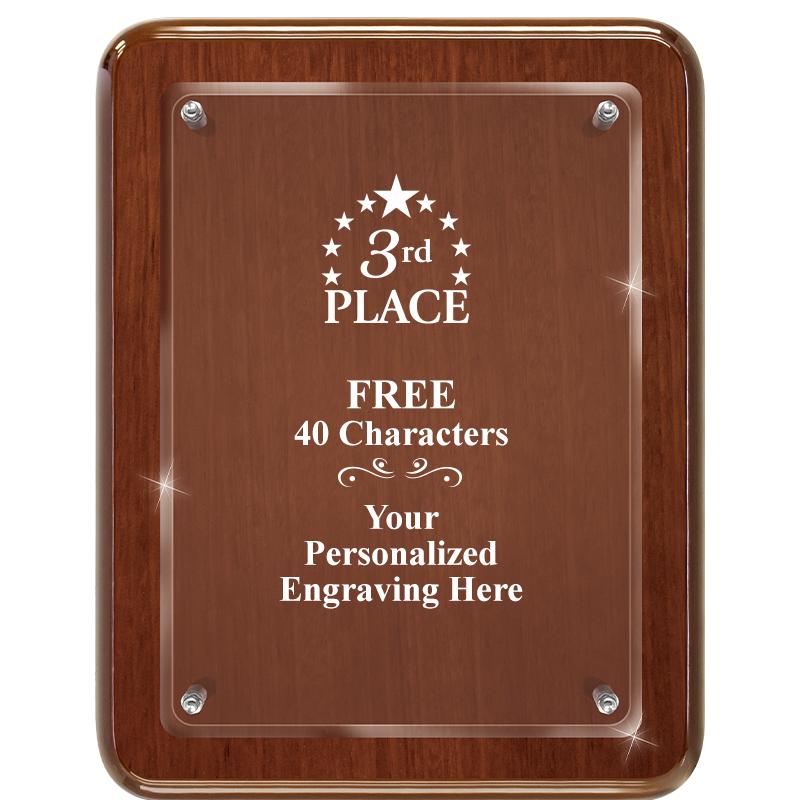 7X9 WALNUT FLOAT ACR PLQ