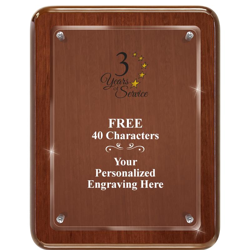 7X9 WALNUT FLOAT ACR PLQ