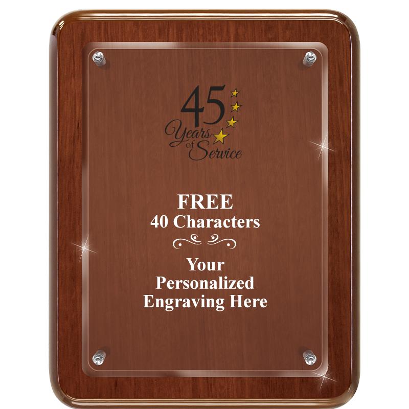 7X9 WALNUT FLOAT ACR PLQ