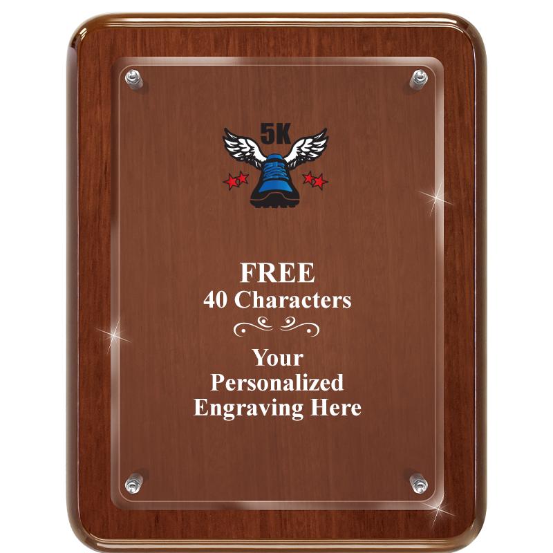 7X9 WALNUT FLOAT ACR PLQ