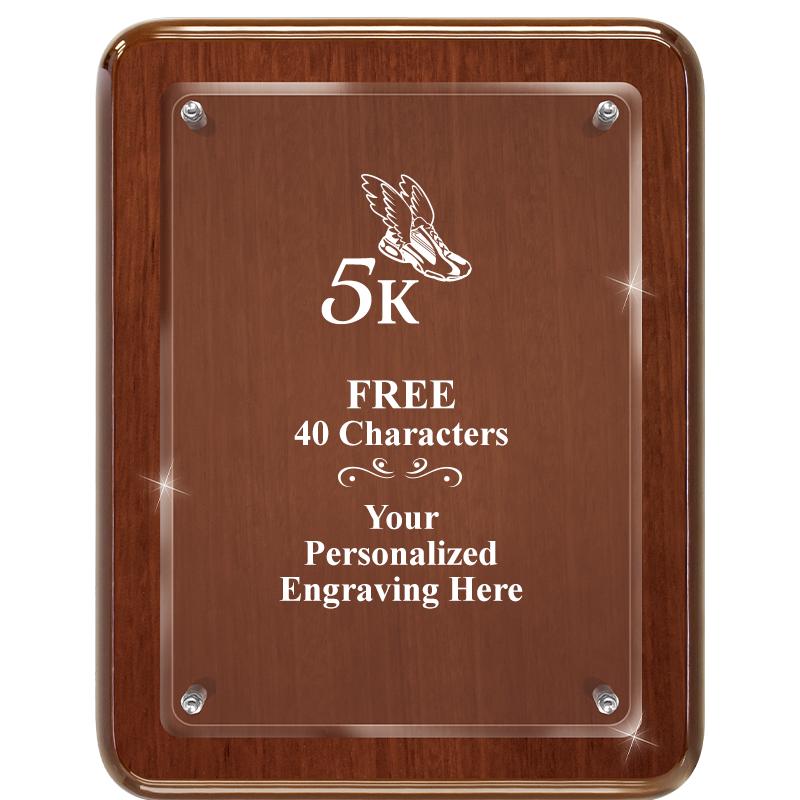 7X9 WALNUT FLOAT ACR PLQ