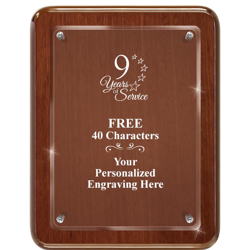 7X9 WALNUT FLOAT ACR PLQ