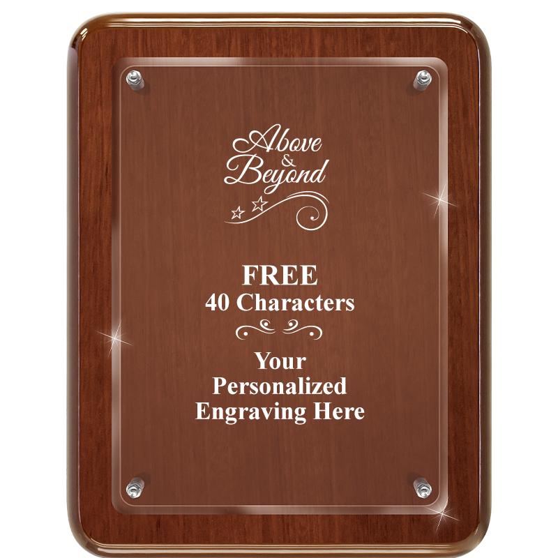 7X9 WALNUT FLOAT ACR PLQ