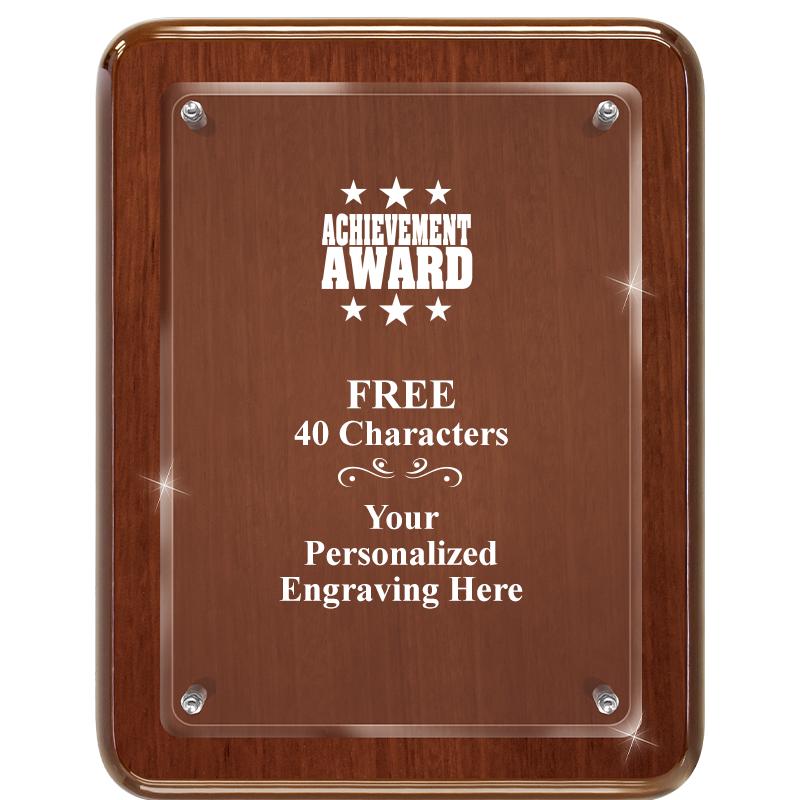 7X9 WALNUT FLOAT ACR PLQ