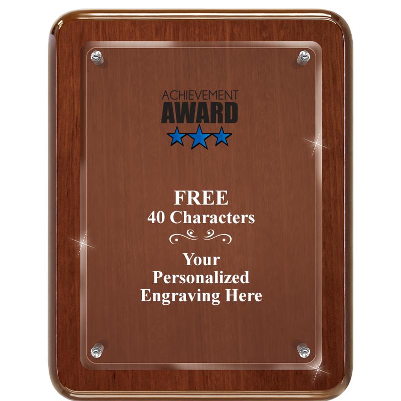 7X9 WALNUT FLOAT ACR PLQ