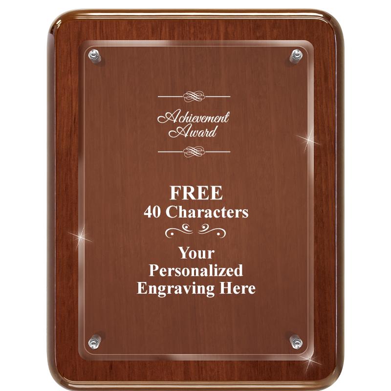 7X9 WALNUT FLOAT ACR PLQ