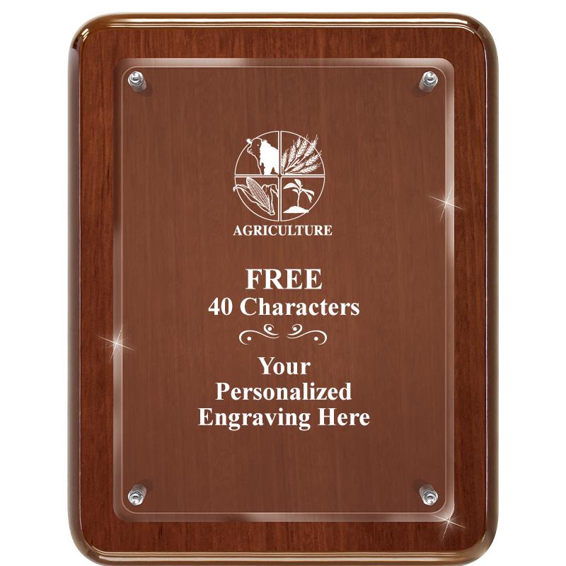 7X9 WALNUT FLOAT ACR PLQ