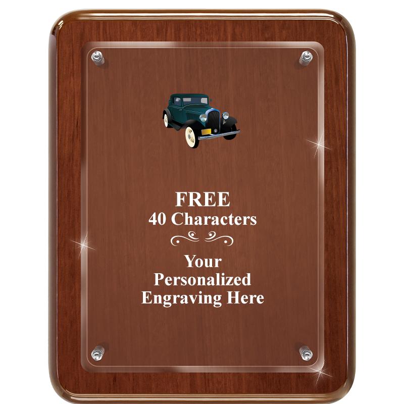 7X9 WALNUT FLOAT ACR PLQ