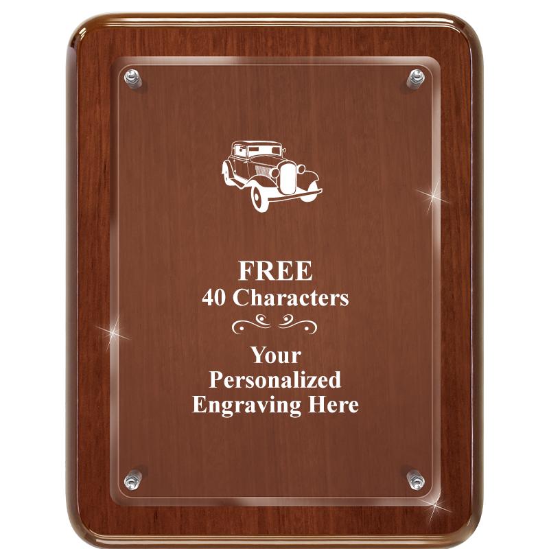 7X9 WALNUT FLOAT ACR PLQ