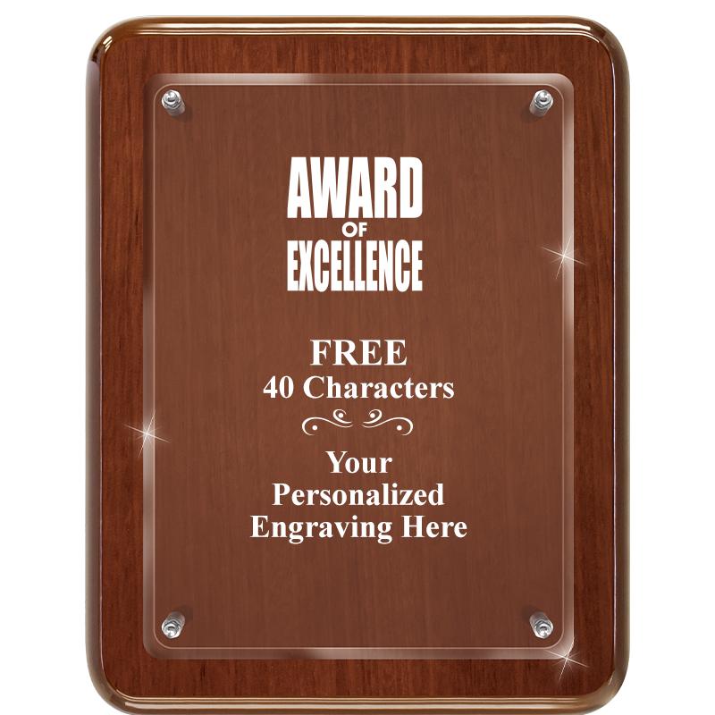 7X9 WALNUT FLOAT ACR PLQ