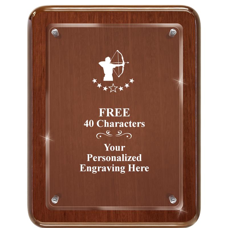 7X9 WALNUT FLOAT ACR PLQ