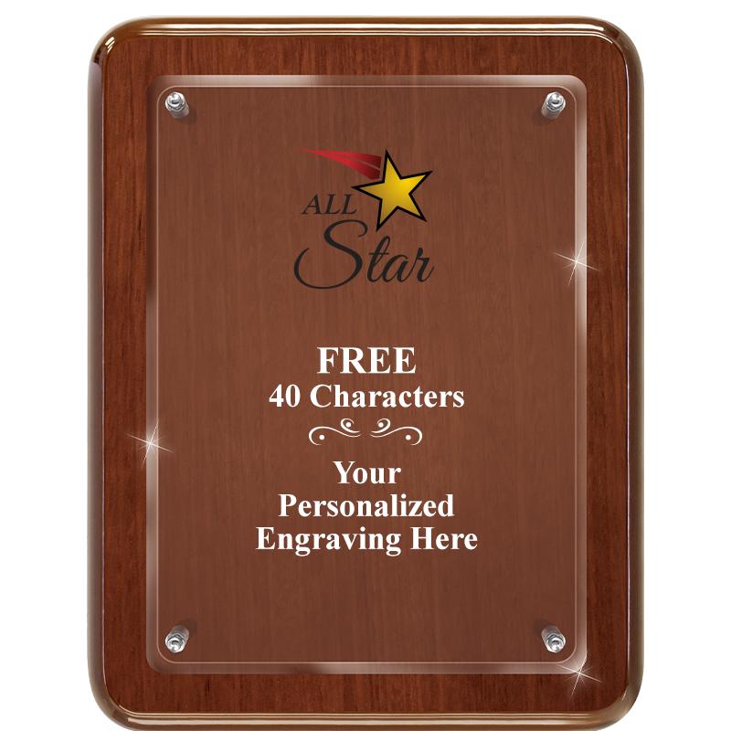 7X9 WALNUT FLOAT ACR PLQ