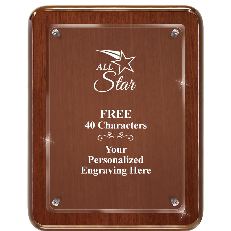 7X9 WALNUT FLOAT ACR PLQ