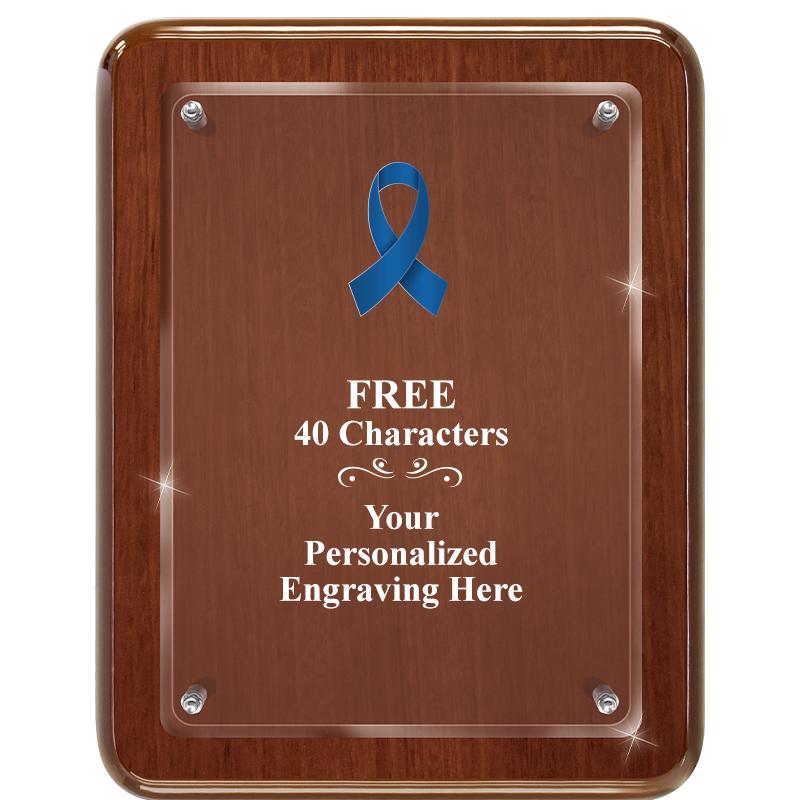 7X9 WALNUT FLOAT ACR PLQ