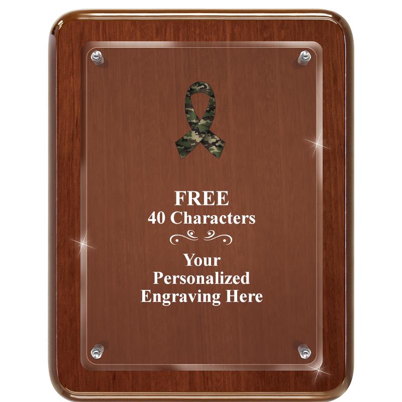 7X9 WALNUT FLOAT ACR PLQ