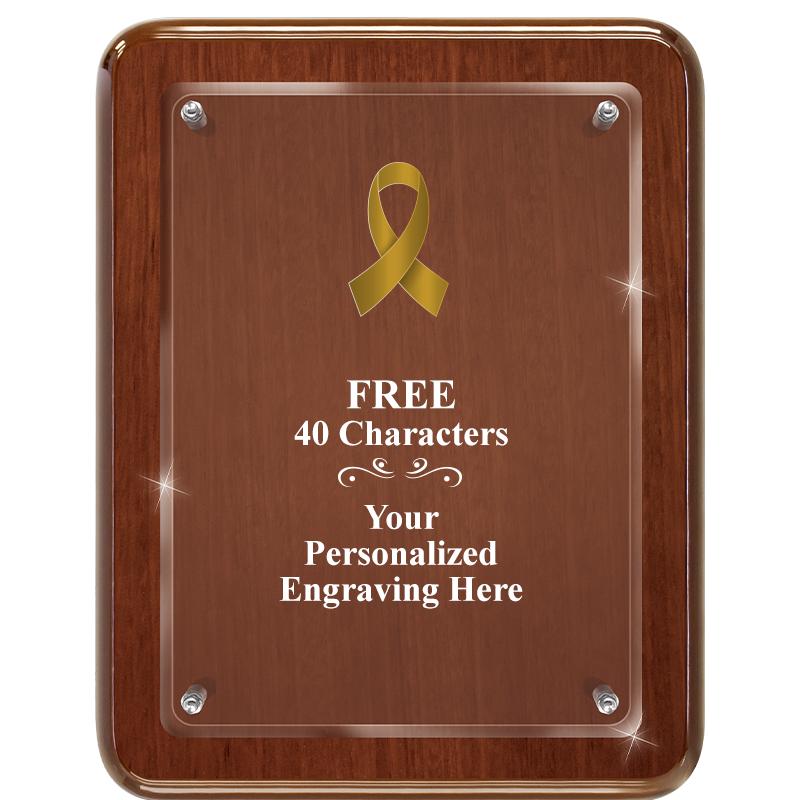 7X9 WALNUT FLOAT ACR PLQ