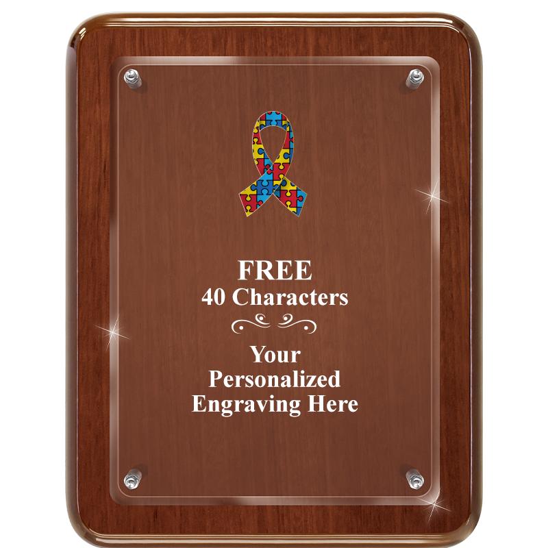 7X9 WALNUT FLOAT ACR PLQ