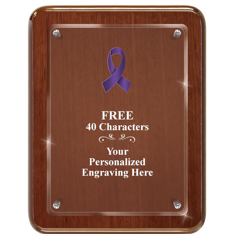 7X9 WALNUT FLOAT ACR PLQ