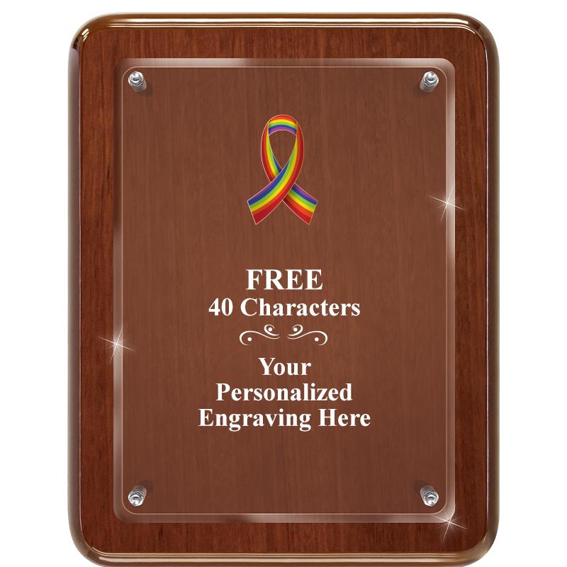 7X9 WALNUT FLOAT ACR PLQ