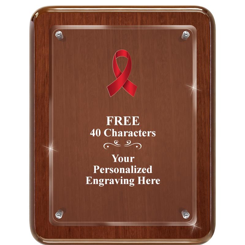 7X9 WALNUT FLOAT ACR PLQ