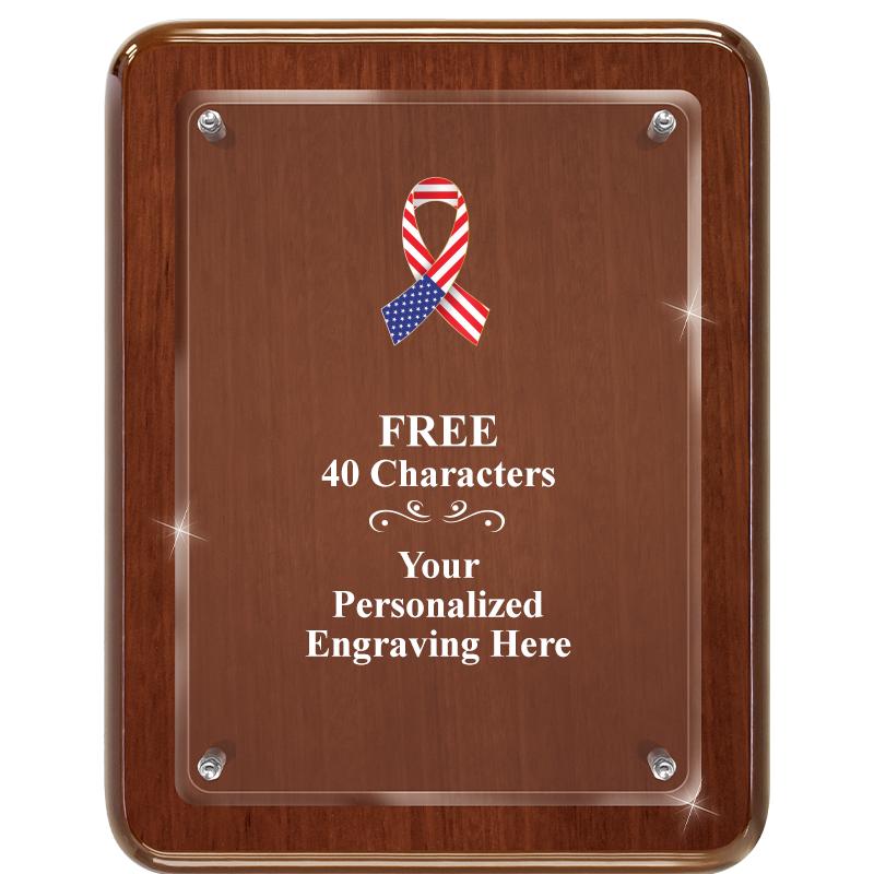 7X9 WALNUT FLOAT ACR PLQ