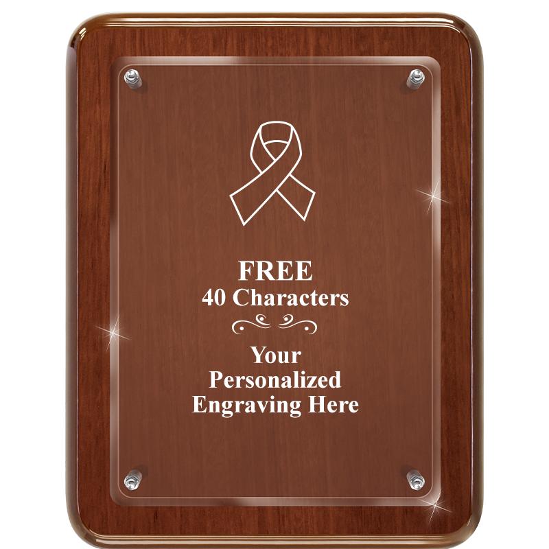 7X9 WALNUT FLOAT ACR PLQ