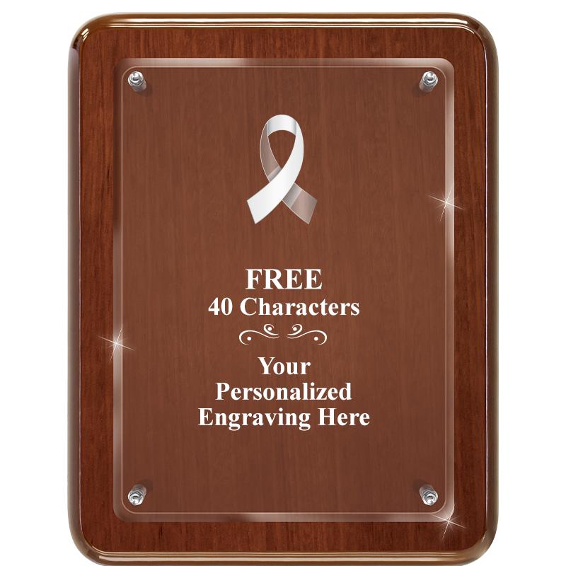 7X9 WALNUT FLOAT ACR PLQ