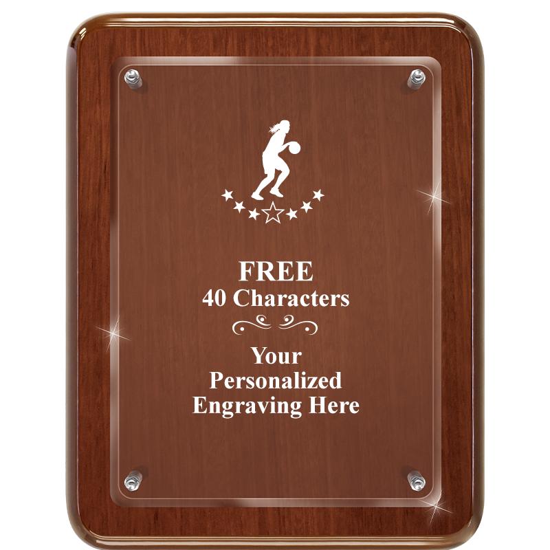 7X9 WALNUT FLOAT ACR PLQ