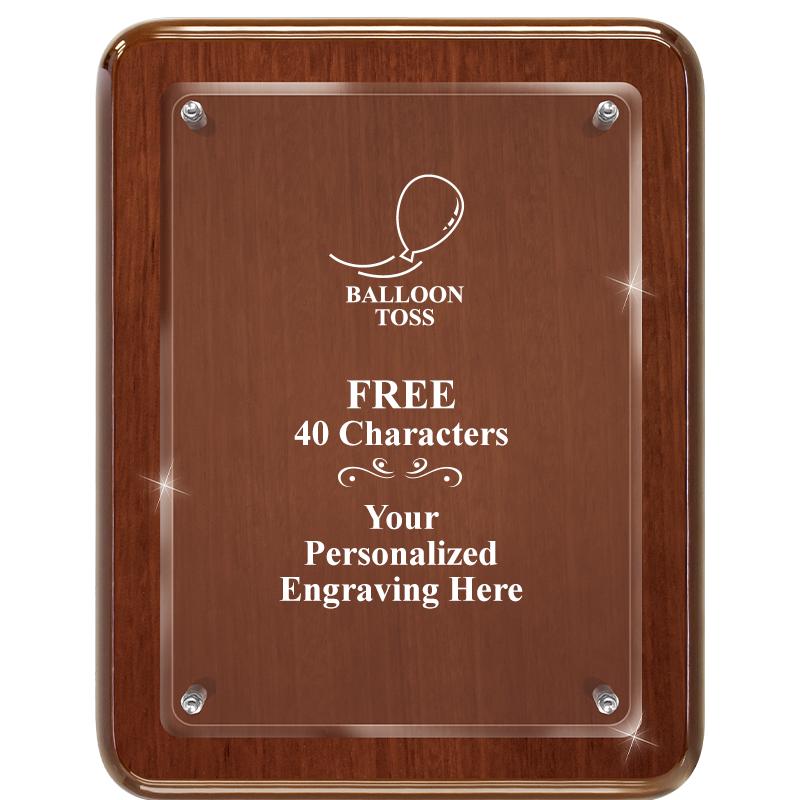 7X9 WALNUT FLOAT ACR PLQ