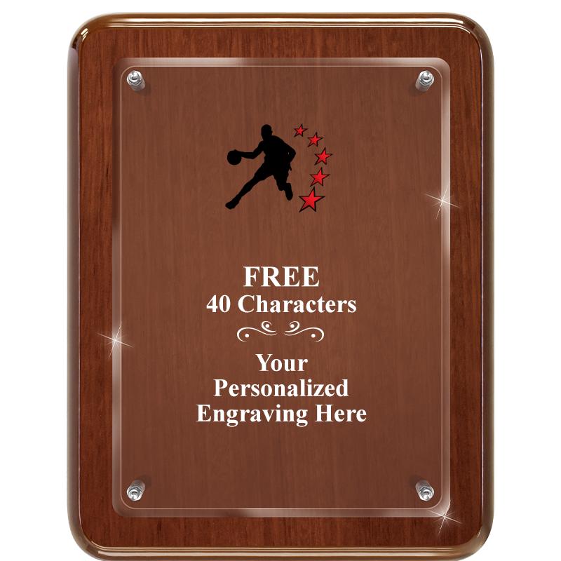 7X9 WALNUT FLOAT ACR PLQ