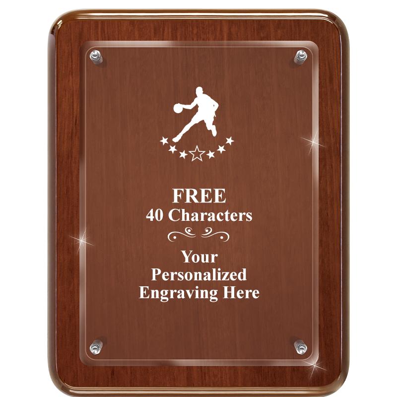 7X9 WALNUT FLOAT ACR PLQ