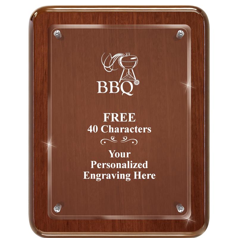 7X9 WALNUT FLOAT ACR PLQ