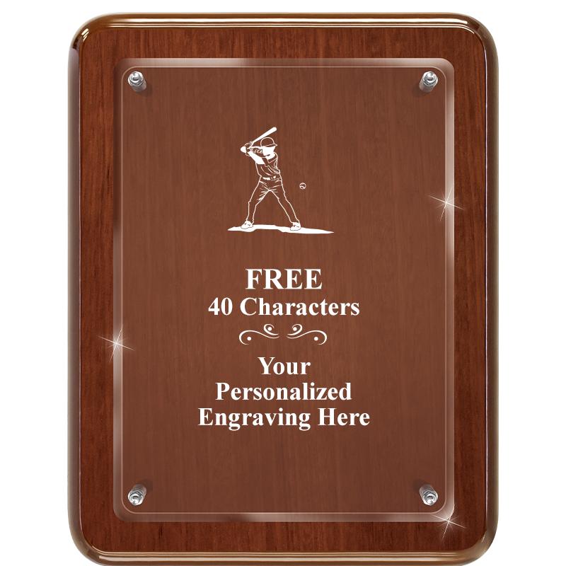 7X9 WALNUT FLOAT ACR PLQ