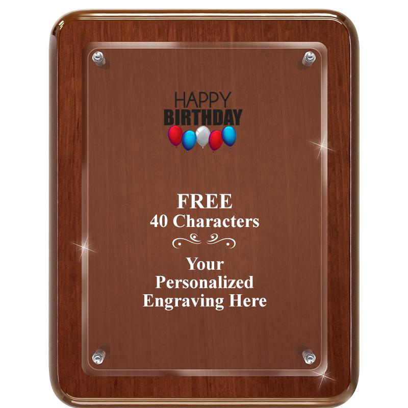 7X9 WALNUT FLOAT ACR PLQ