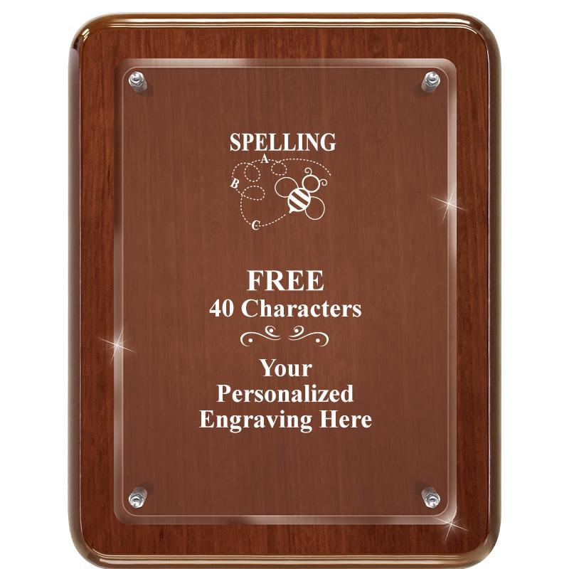 7X9 WALNUT FLOAT ACR PLQ