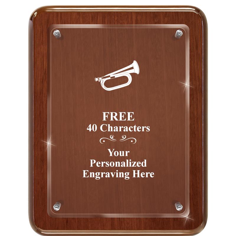 7X9 WALNUT FLOAT ACR PLQ