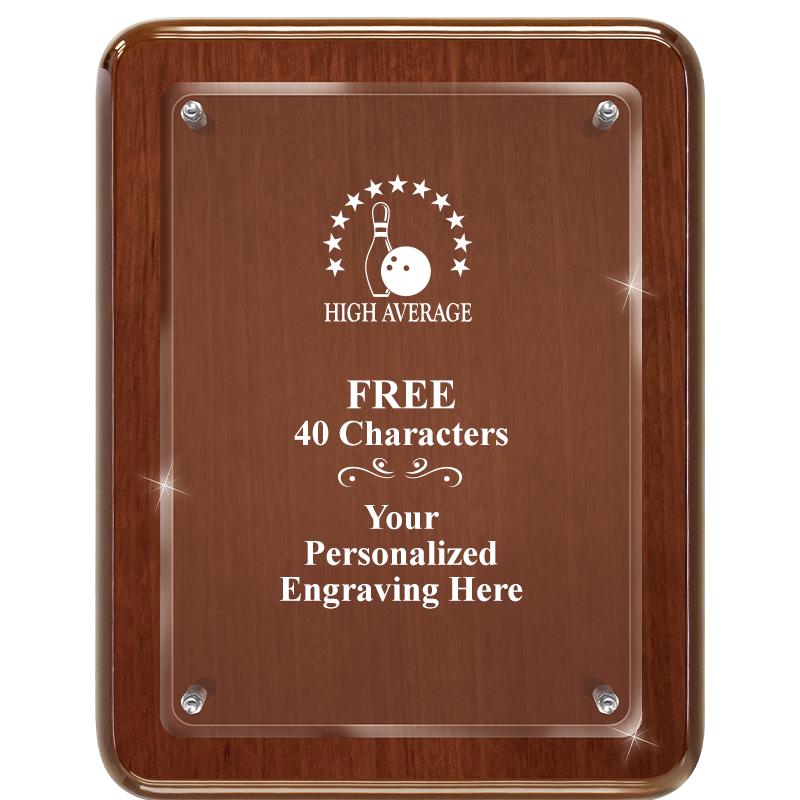 7X9 WALNUT FLOAT ACR PLQ