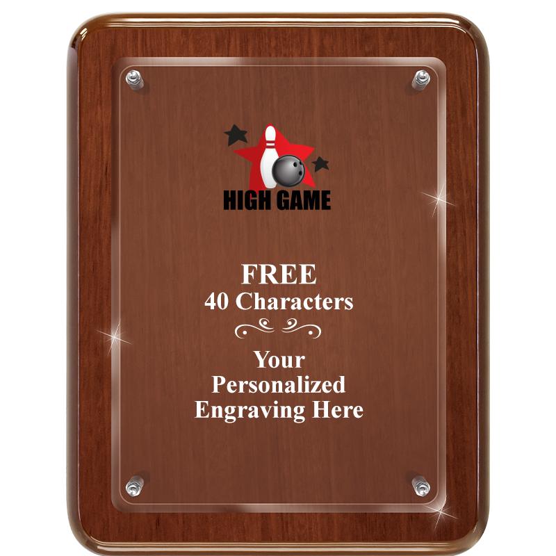 7X9 WALNUT FLOAT ACR PLQ