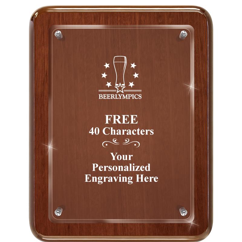 7X9 WALNUT FLOAT ACR PLQ