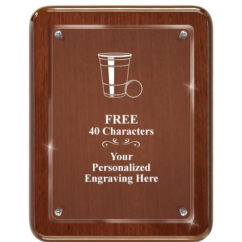 7X9 WALNUT FLOAT ACR PLQ