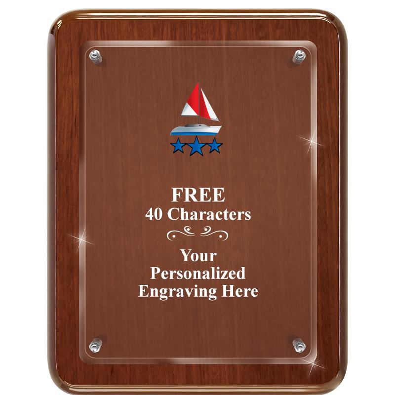 7X9 WALNUT FLOAT ACR PLQ