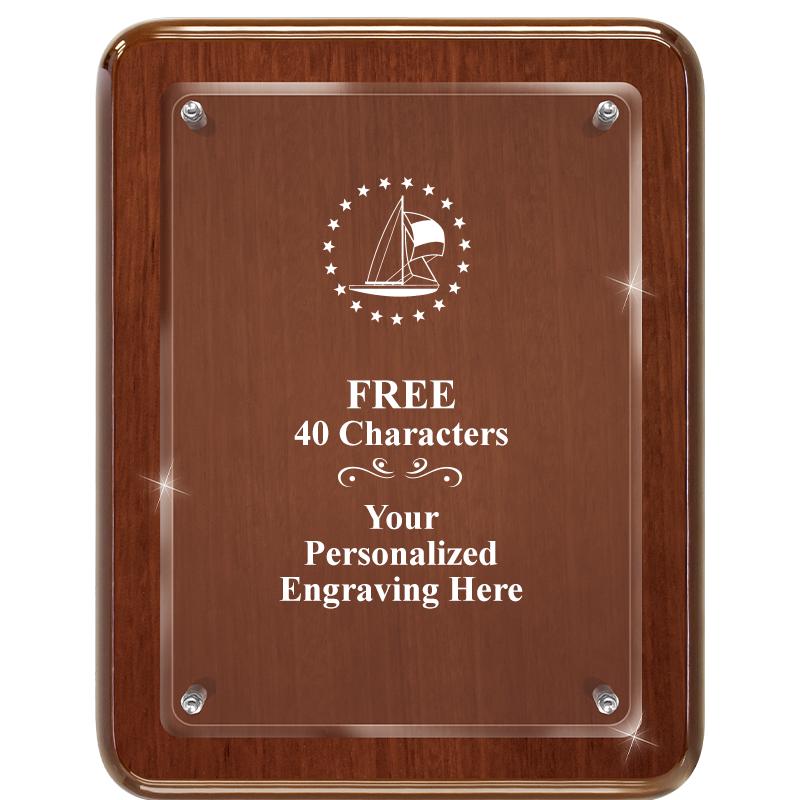 7X9 WALNUT FLOAT ACR PLQ