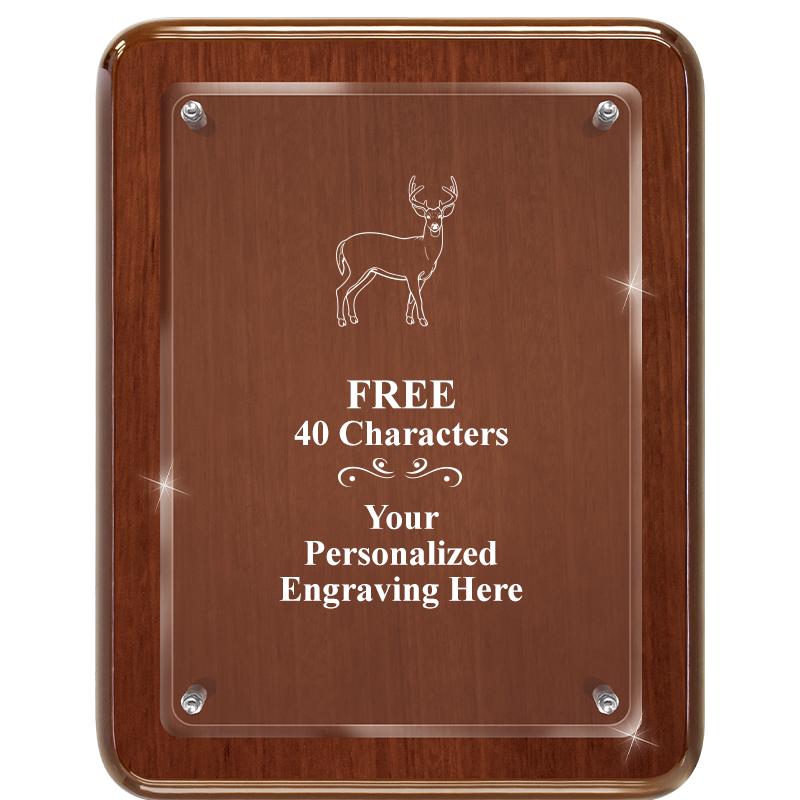 7X9 WALNUT FLOAT ACR PLQ