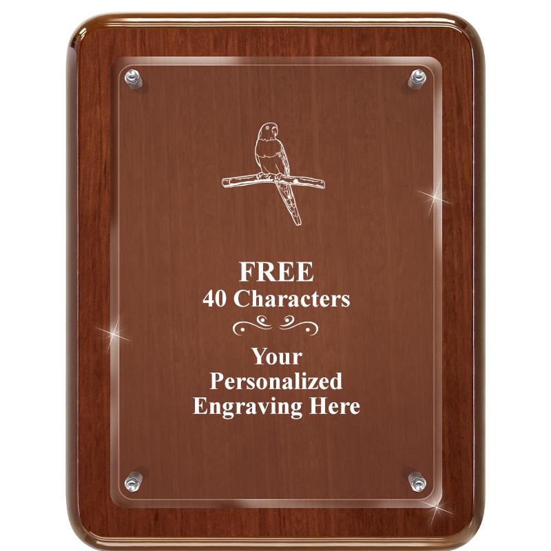 7X9 WALNUT FLOAT ACR PLQ