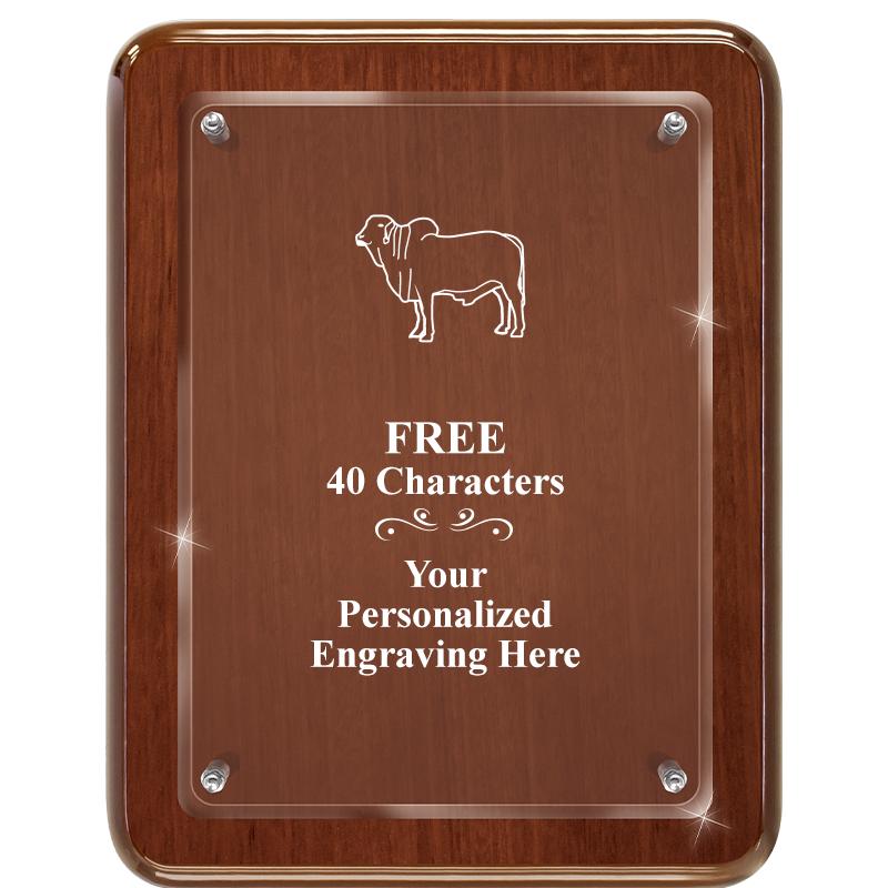 7X9 WALNUT FLOAT ACR PLQ